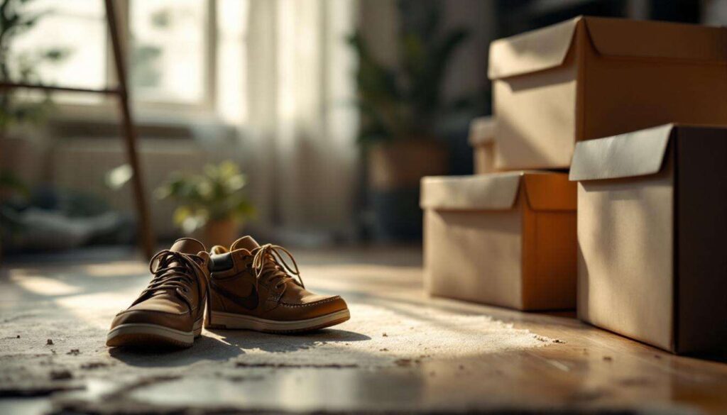 Ik bewaarde mijn schoenen 6 maanden in dozen, de geurproblemen werden veel erger